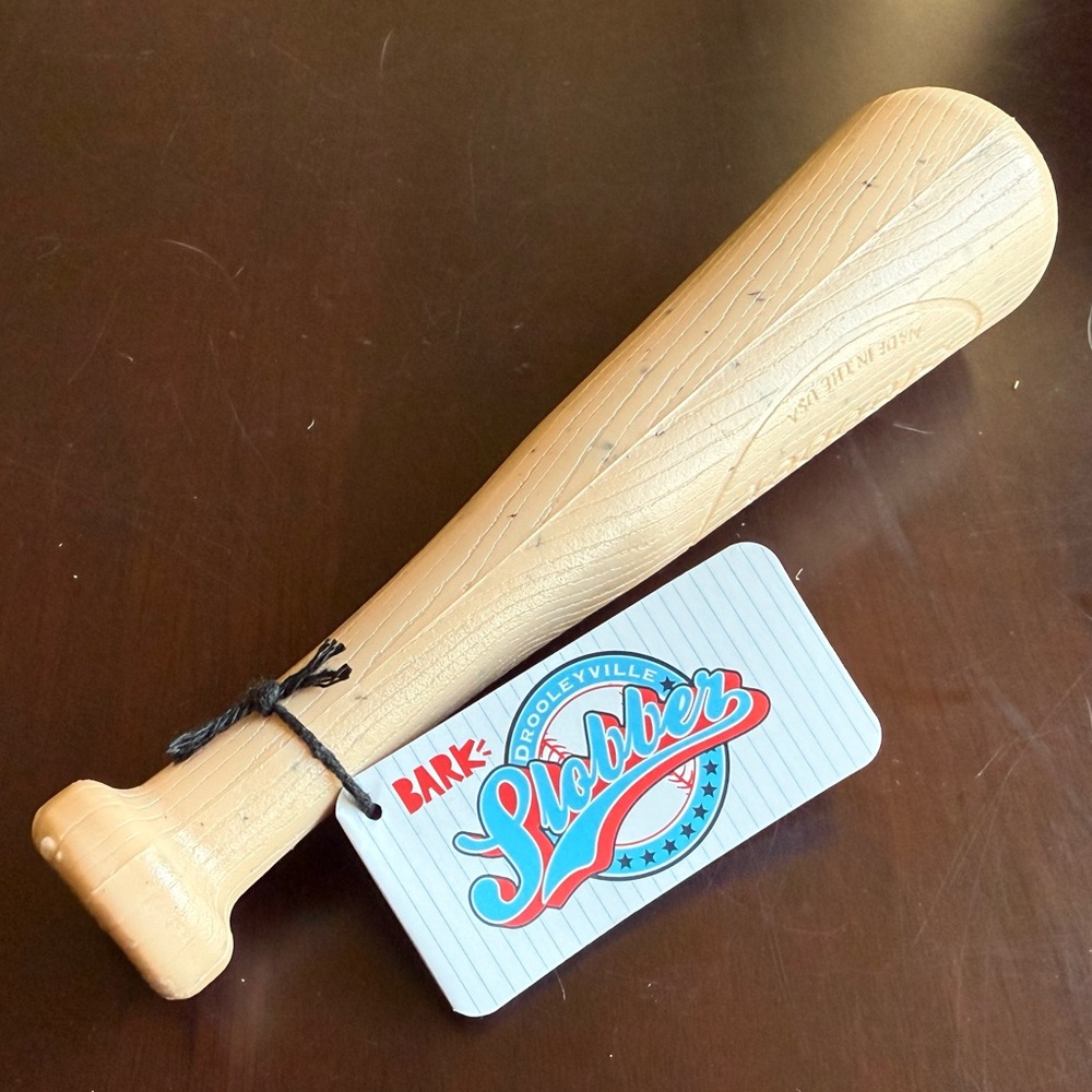 BARK BOX Drooleyville Slugger Dog Toy - BarkBox Baseball Bat - Super Chewer - L